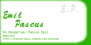 emil pascus business card